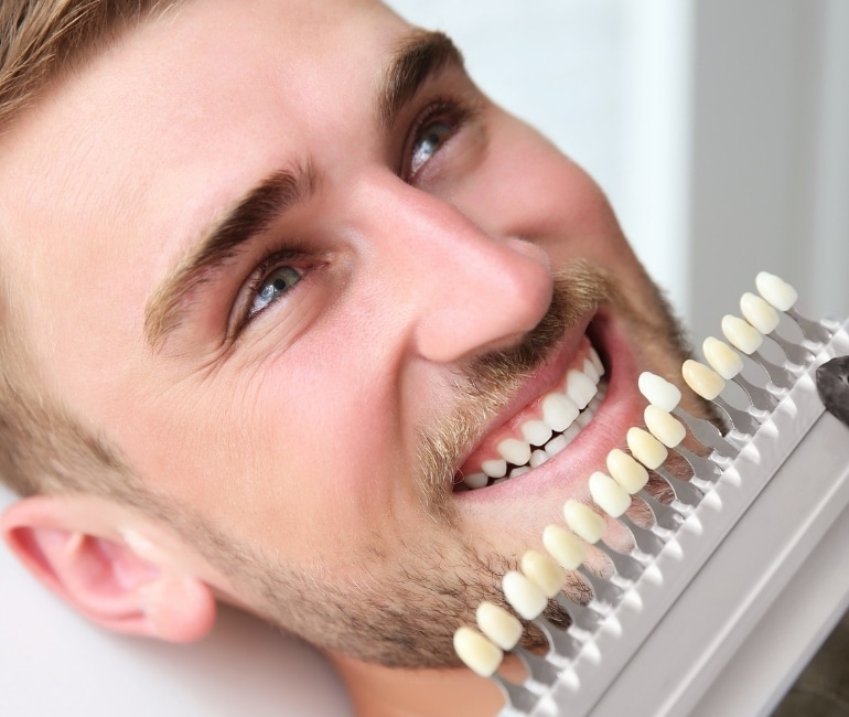 Young man getting a dental treatment