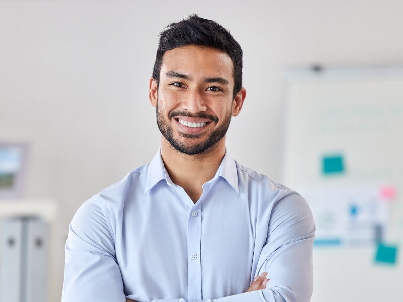 Smiling man in professional setting