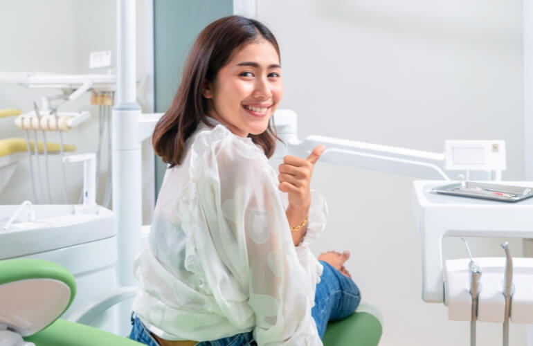 Dentist preparing tools for checkup